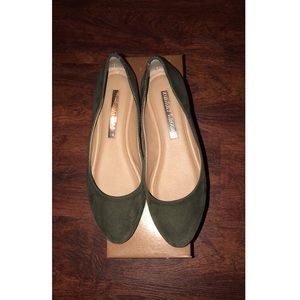 Olive green flats